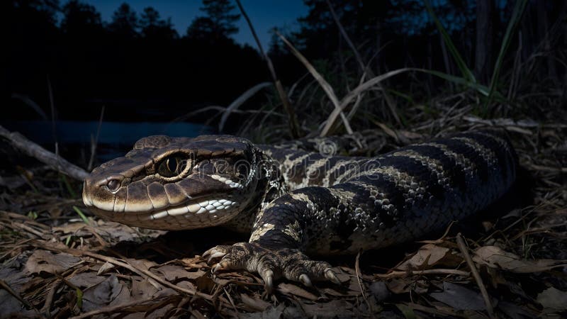 Swiss Horned Viper Coiled Among Blooming Wildflowers Highlighting Color Contrast vector illustration