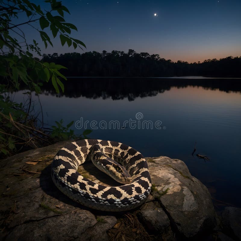 Horned Viper Positioned Amid Vibrant Wildflowers Creating Striking Color Contrast vector illustration