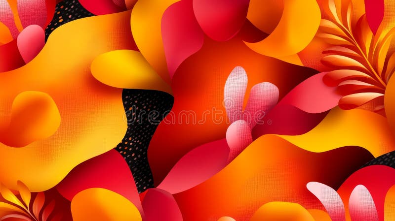 A captivating seamless pattern featuring an abstract blend of vibrant red and orange geometric shapes evoking a sense of energy royalty free illustration