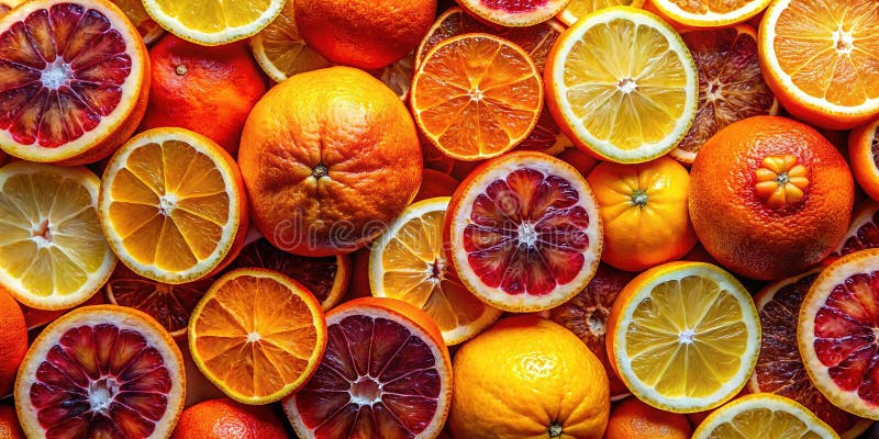A Vibrant Symphony of Citrus Abstract Fruit Photography Captures the Essence of Oranges and Textures vector illustration