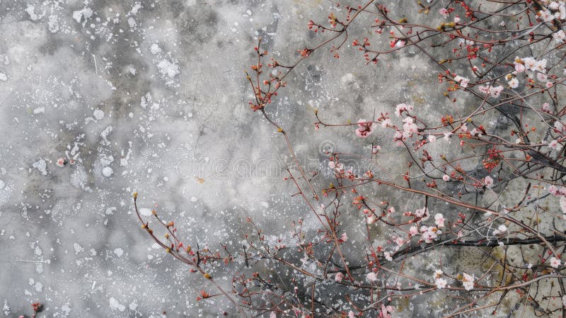 Captivating transition of seasons winter s snow blankets nature with blossoms of spring emerging vector illustration