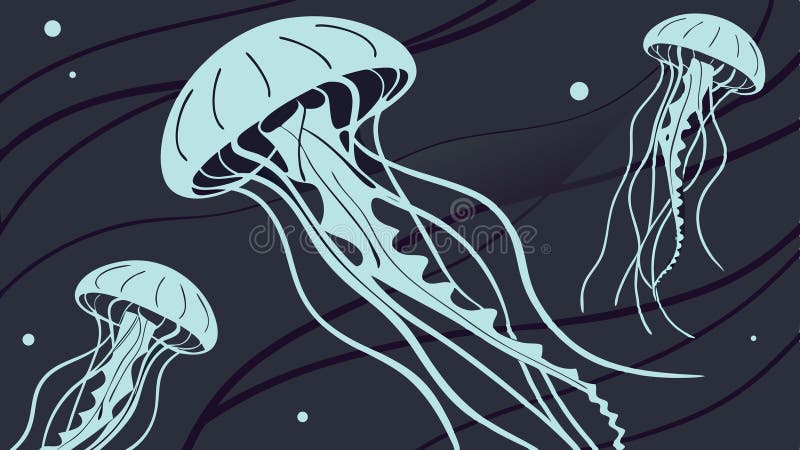 Deep Sea Jellyfish, Marine Wonders, Underwater Life, vector design Generative AI vector illustration