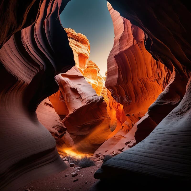 Captivating view of antelope canyon bright colored limestone royalty free illustration