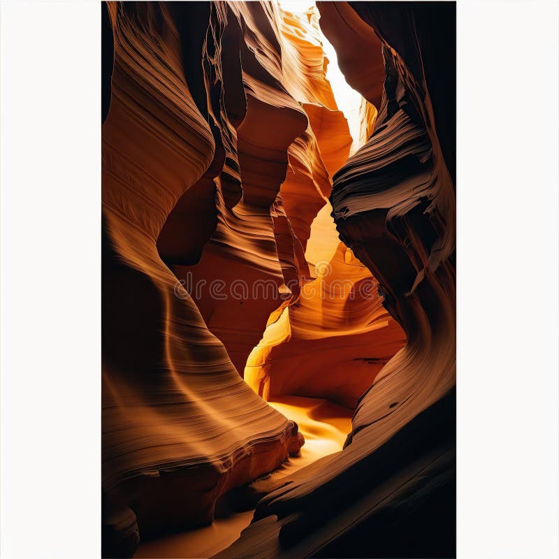 Captivating view of antelope canyon bright colored limestone stock illustration