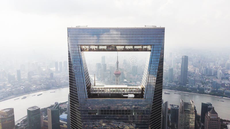Capture Of Shanghai Skyline. Shanghai World Financial Center, Pearl Tower, Hungpu River And Bund stock photos Capture Of Shanghai Skyline. Shanghai World Financial Center, Pearl Tower, Hungpu River And Bund stock photos