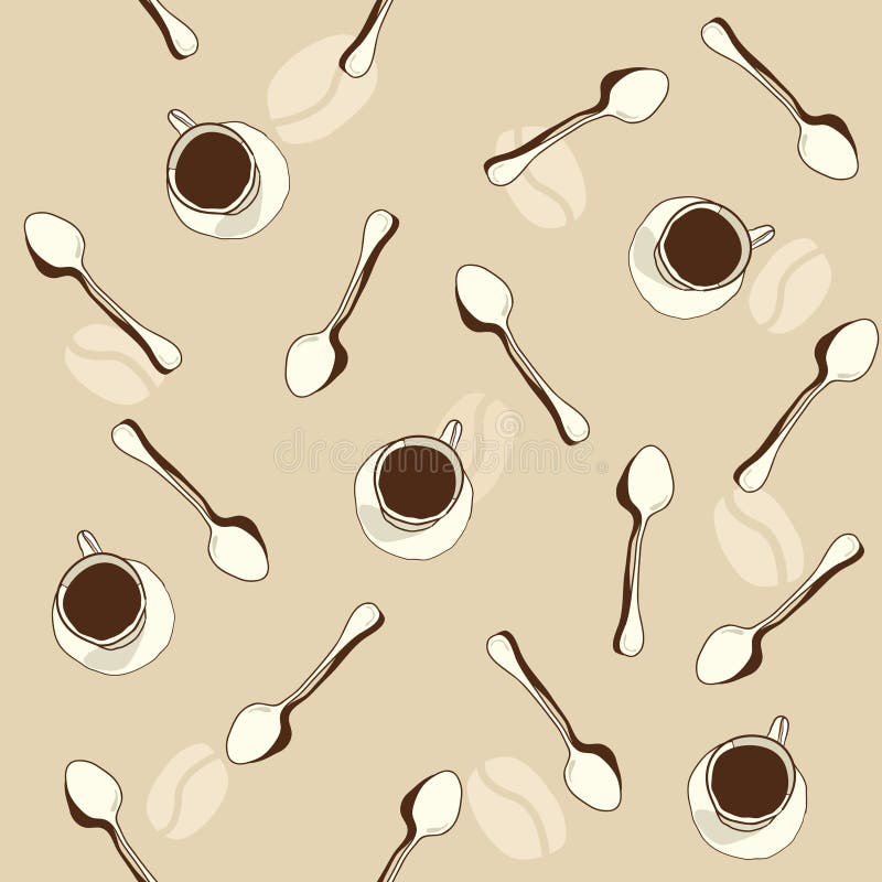 Seamless vector wallpaper. Cup of coffee with abstract background. All colors easy for change. Seamless vector wallpaper. Cup of coffee with abstract background. All colors easy for change