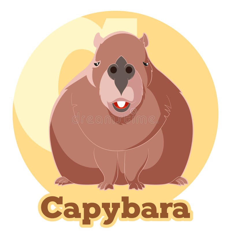 Capivara de desenho animado capivaras fofas animais selvagens semiaquáticos  engraçados herbívoro mamífero hidrochoerus conjunto de ilustração vetorial  plana coleção de roedores capivara