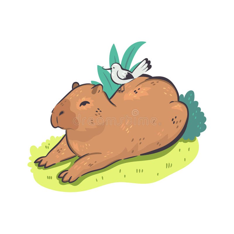 Ícone dos desenhos animados Capybara em design plano imagem