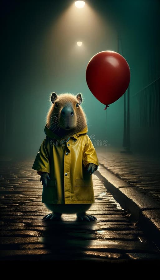 Capybaras eerie Abendabenteuer ai generierte digitale Kunst vektor abbildung