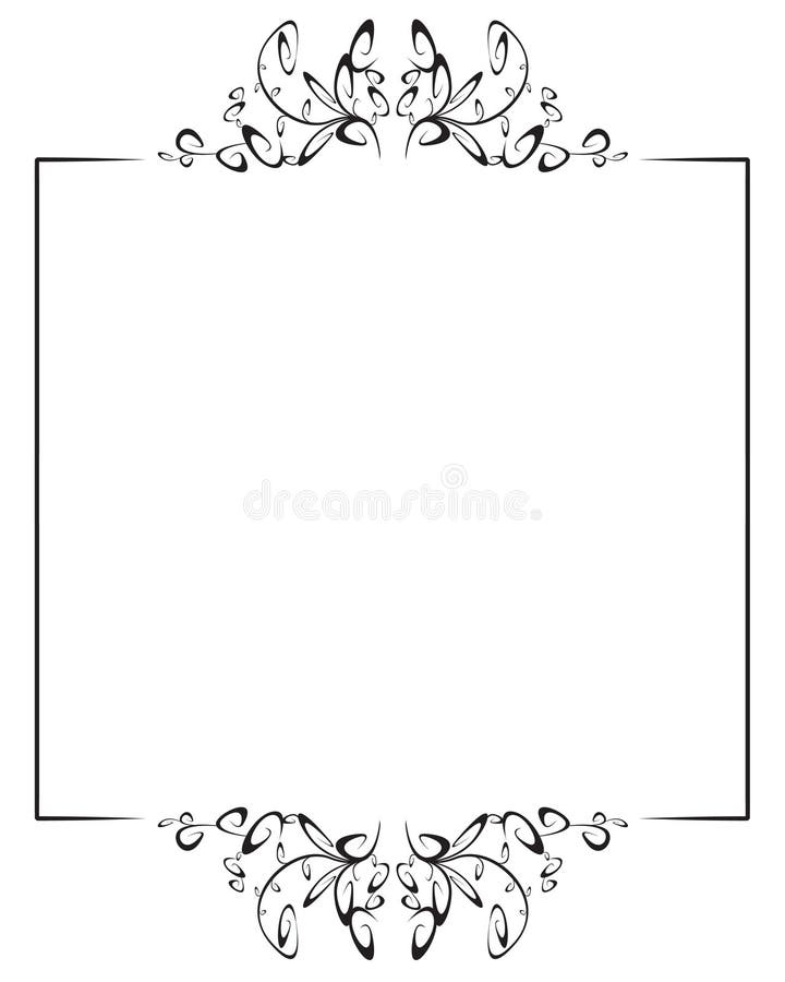 Marco con decoración superior e inferior stock de ilustración