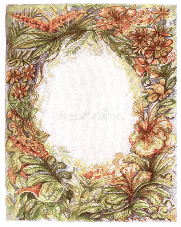 Capítulo la flora del vintage del fondo de la pintura del color de agua de la naturaleza stock de ilustración Capítulo la flora del vintage del fondo de la pintura del color de agua de la naturaleza stock de ilustración