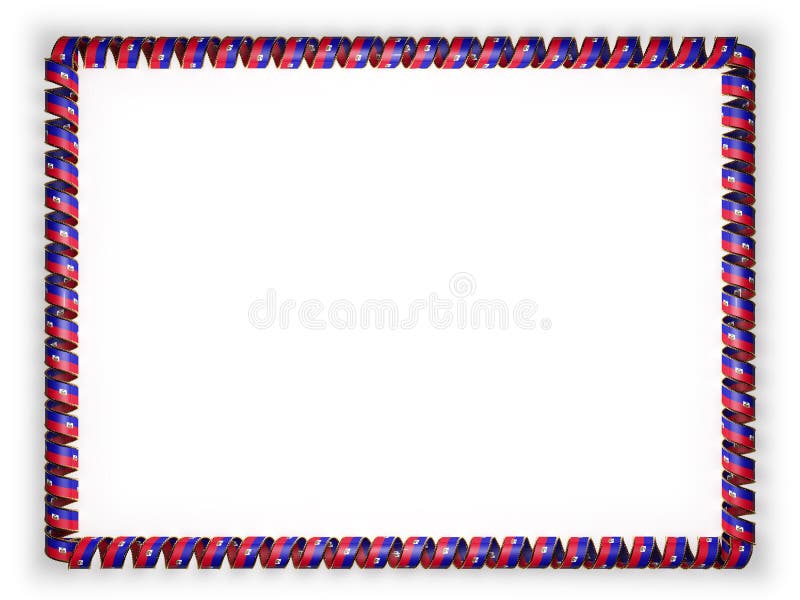 Capítulo y frontera de la cinta con la bandera de Haití, afilando de la cuerda de oro ilustración 3D libre illustration Capítulo y frontera de la cinta con la bandera de Haití, afilando de la cuerda de oro ilustración 3D libre illustration