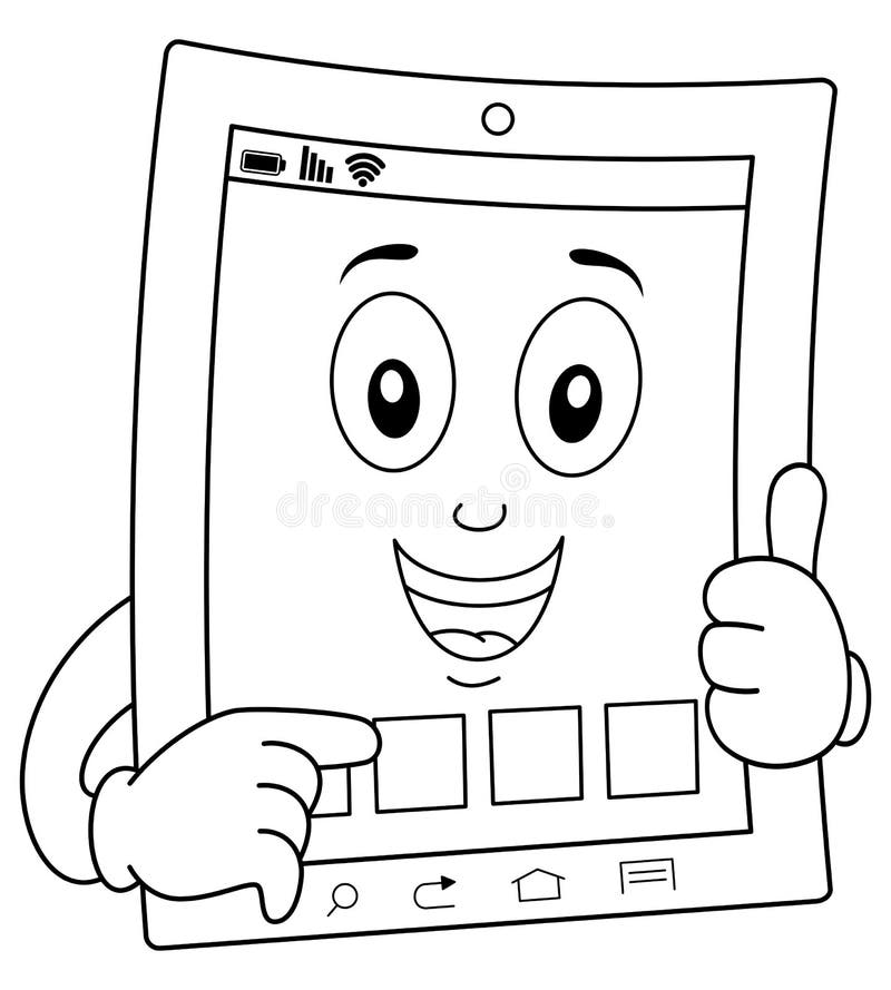 Carácter De La Tableta Que Colorea Con Los Pulgares Para Arriba Ilustración del Vector - Ilustración de monitor, pantalla: 83465396 Carácter De La Tableta Que Colorea Con Los Pulgares Para Arriba Ilustración del Vector - Ilustración de monitor, pantalla: 83465396