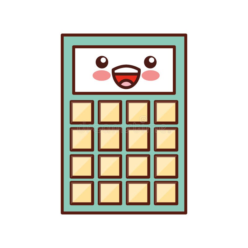 Carácter Del Kawaii De La Matemáticas De La Calculadora Ilustración del  Vector - Ilustración de elemento, divertido: 94274604