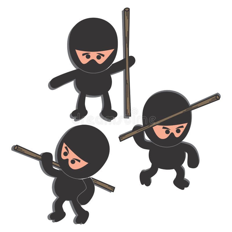 Desenho Animado Do Ninja Clipart Com Conceito Simples Ilustração do Vetor -  Ilustração de menino, sinal: 218098650