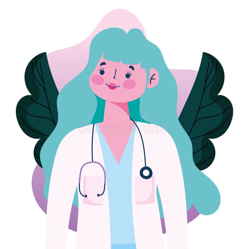 Mulher Do Doutor No Vestido Médico Com Estetoscópio Caráter Bonito Do  Doutor Dos Desenhos Animados Ilustração do Vetor - Ilustração de uniforme,  posse: 92661288