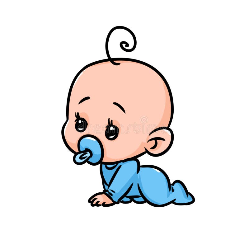 Caráter Pequeno Do Minimalismo Dos Desenhos Animados Do Bebê