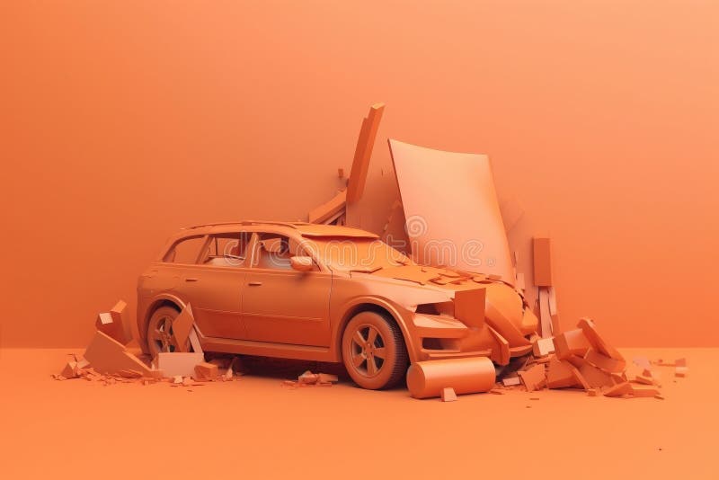 Car Accident Concept. Generative AI Stock Illustration Circuit Diagram
