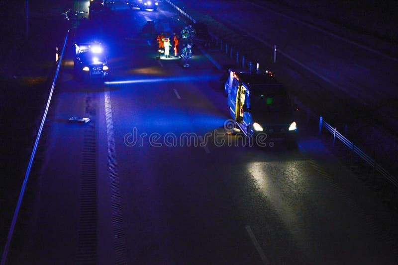 Car accident at night stock photo. Image of streets, street - 89906910