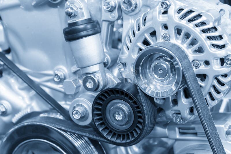 The Car Alternator in the Light Blue Scene Stock Photo Image of