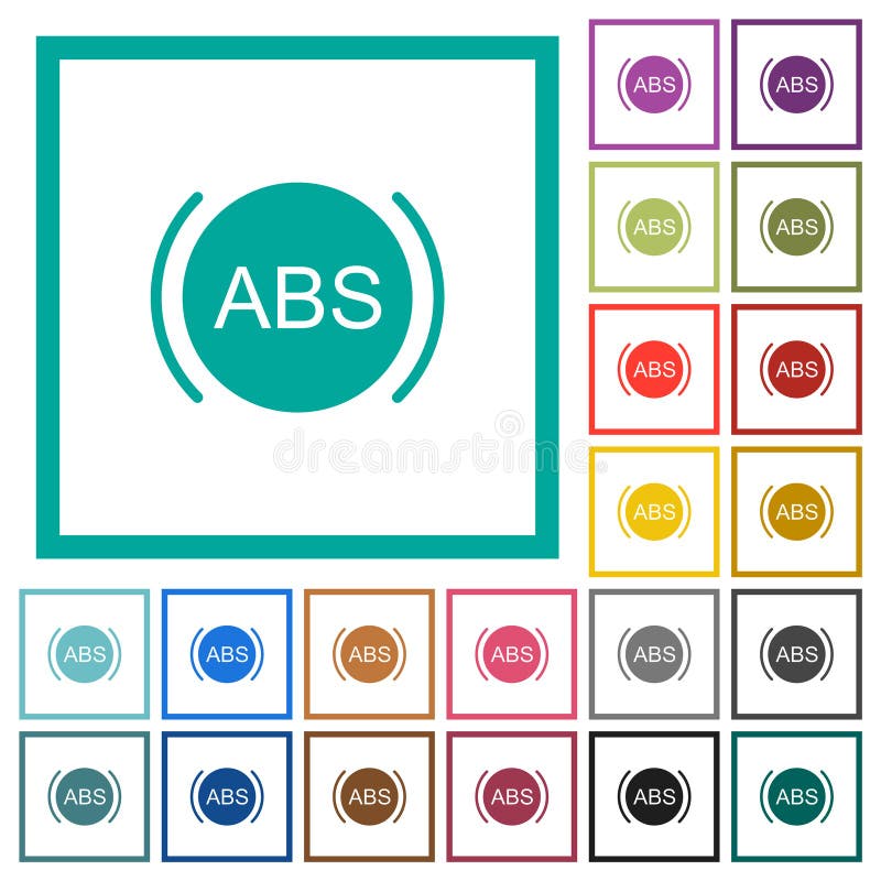 Anti Braking Abs Button Logo System. Lock Braking System Icon Symbol