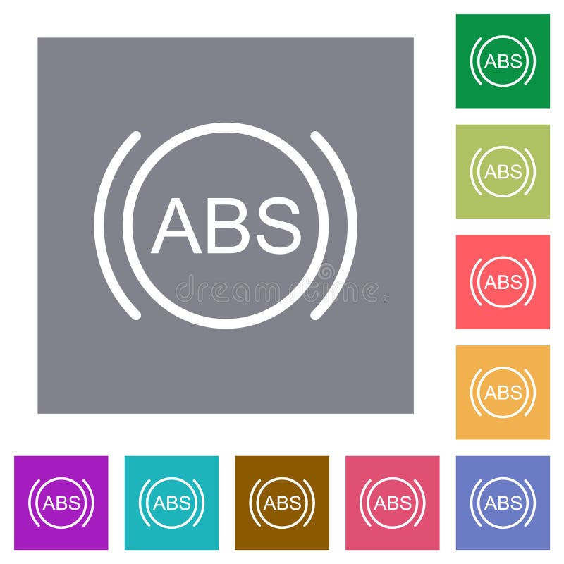 Anti Braking Abs Button Logo System. Lock Braking System Icon Symbol