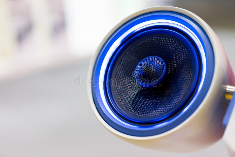 Car Audio Speakers Blue. stock image. Image of electronics 83138753