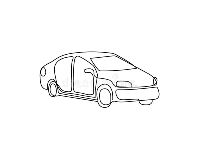 Car, Automobile, Continuous Line Drawing. One Line Art of Urban Transport,  Auto Stock Vector - Illustration of outline, sketch: 224424754