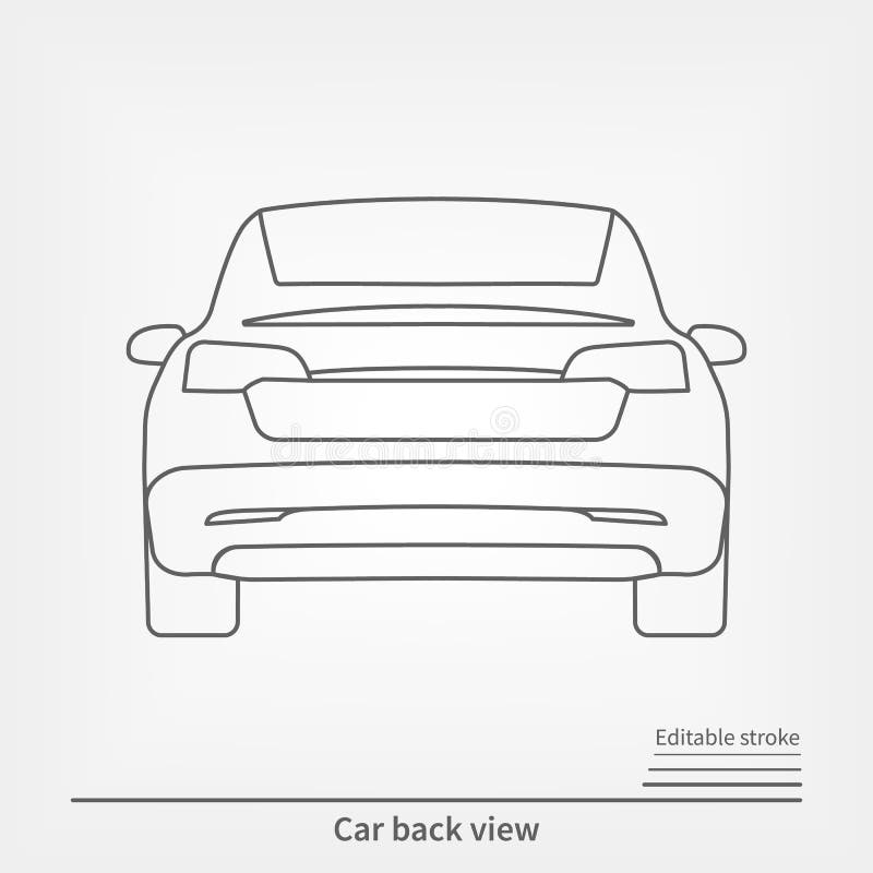 car back view drawing