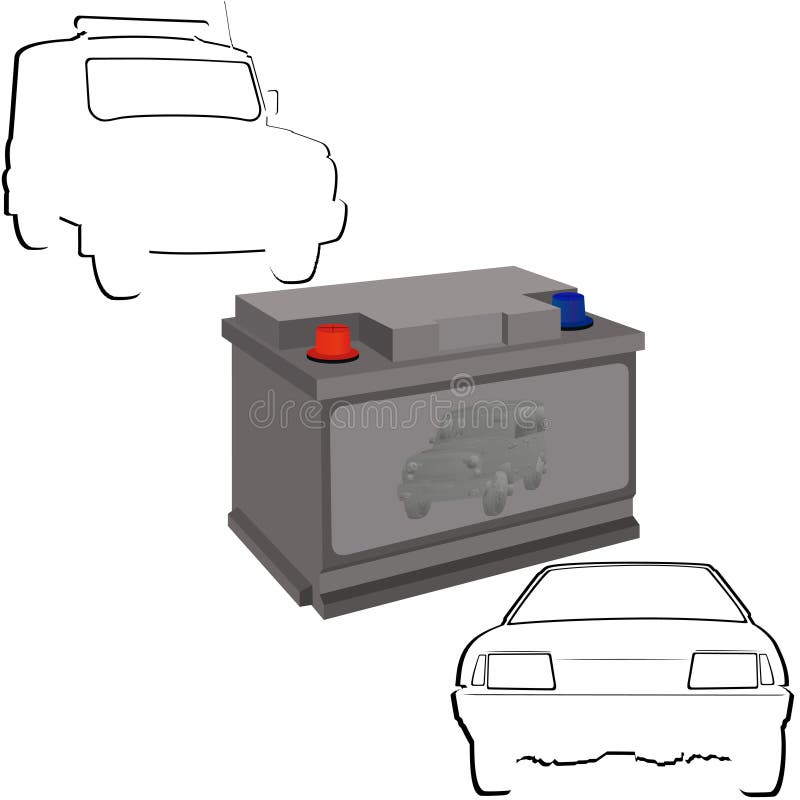 Car battery royalty free illustration