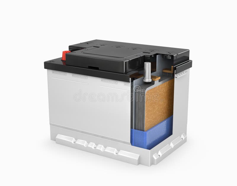 Car Battery On White Background Green Energy Concept Stock Illustration Illustration Of Fuel Render 45204702