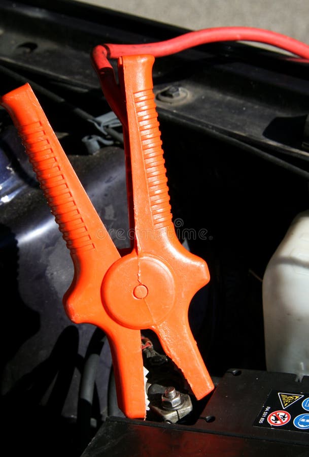 Car Battery with Charging Cable Stock Image Image of charger, level