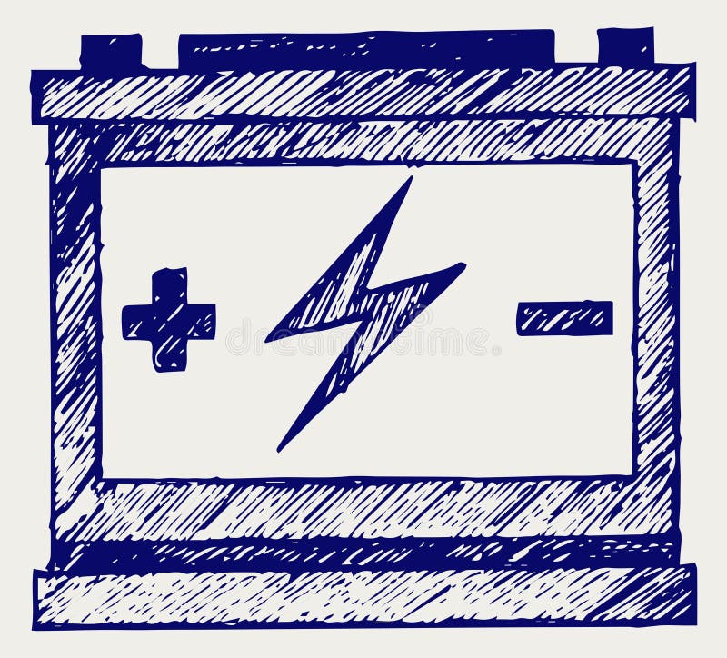 Car battery stock vector. Illustration of hand, auto 52157005