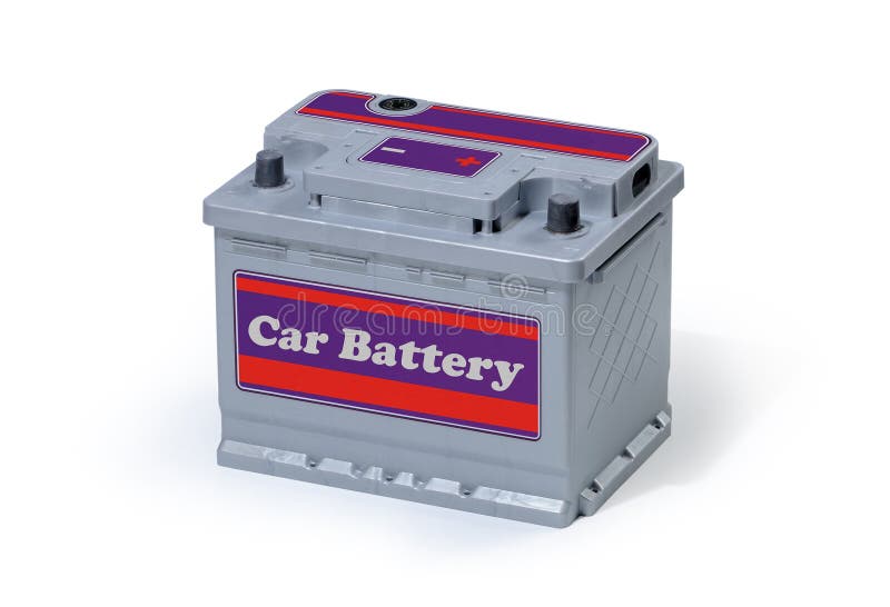Car battery isolated on white background royalty free stock photo