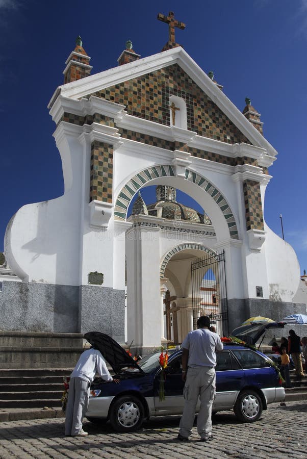 Car blessing, Cathedral of Copacabana, Bolivia