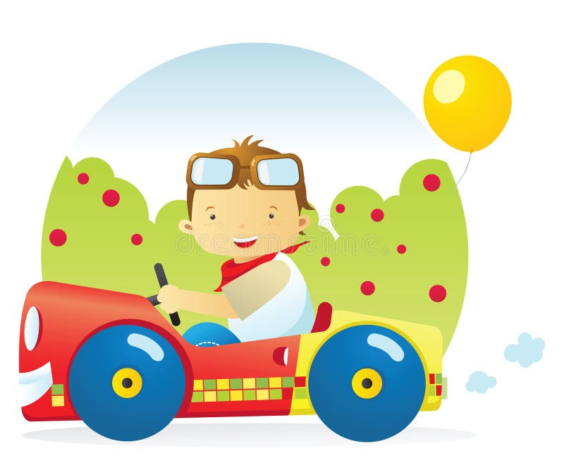 Car boy stock vector. Illustration of lawn, balloon, outdoor 10825290
