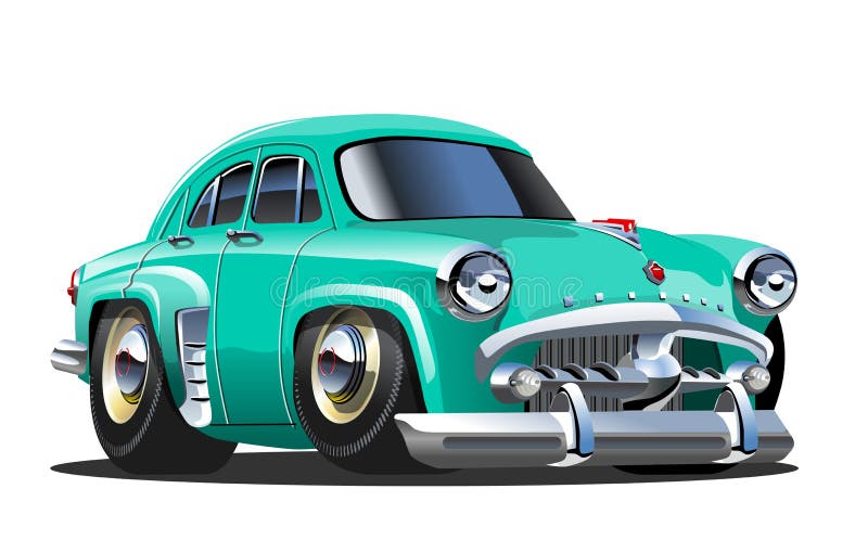Car cartoon retro vector διανυσματική απεικόνιση. εικονογραφία από