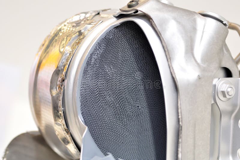 Macro Shot of a Two Metal Strip Catalyst Made of Heatresistant Chrome