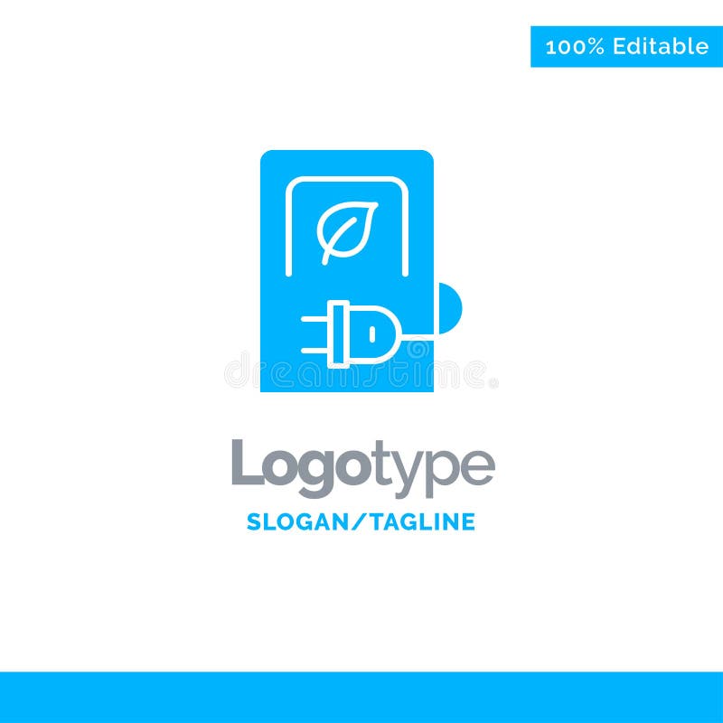 Car, Charging, Electric, Stations, Vehicle Blue Solid Logo Template