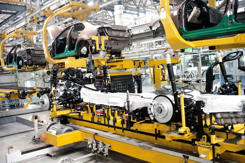 Car chassis installation stock images