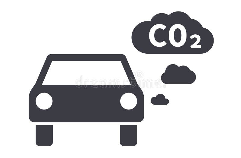 Car CO2 Air Pollution Clouds Symbol Traffic Icon Stock Vector ...