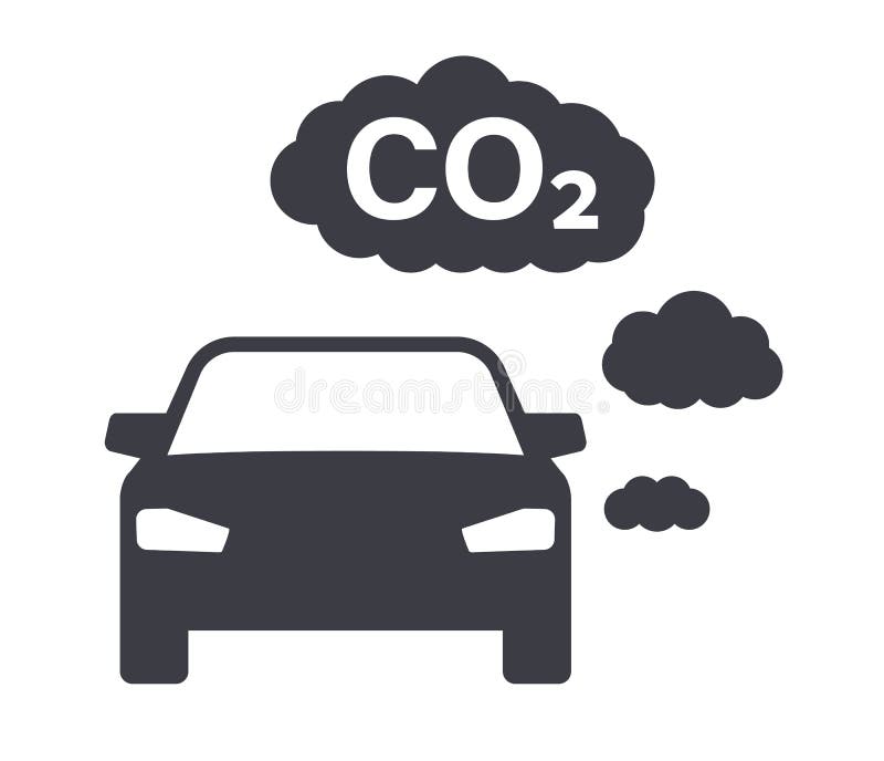 Car CO2 Clouds Symbol Traffic Pollution Icon Stock Vector ...