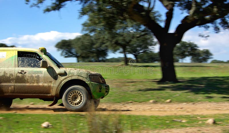 Car in competition in rally