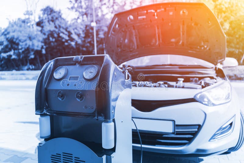 Car Air Conditioning Ac Repair Service. Refill Automobile Ac Compressor