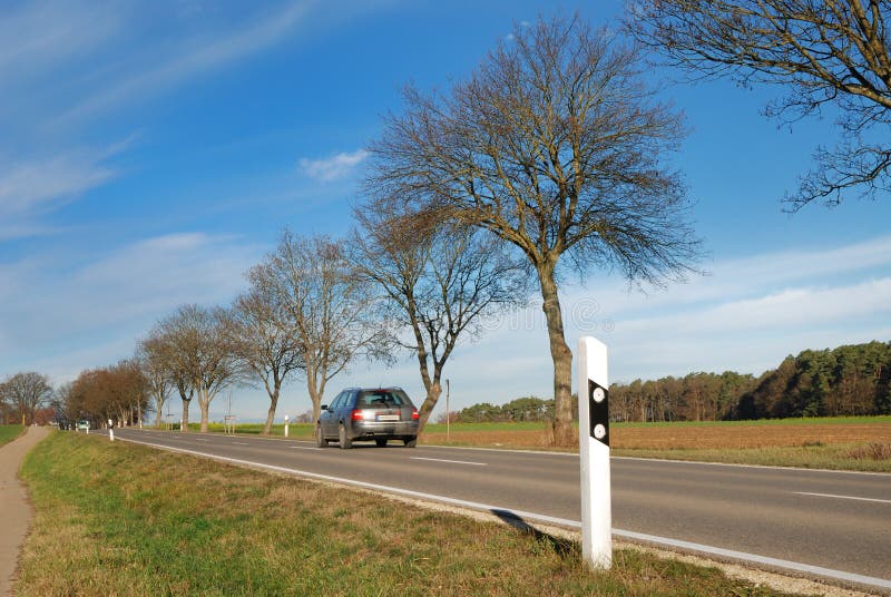 Car on a country road