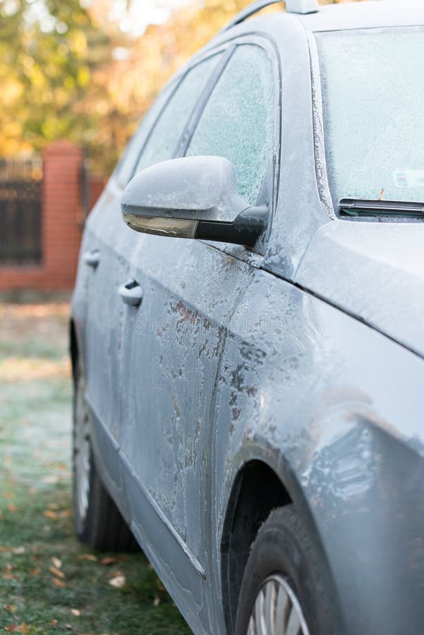 Car covered with frost stock photo. Image of nature, scrape 60917408