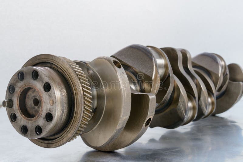 Car Crankshaft on a White Background. Isolated Stock Image Image of