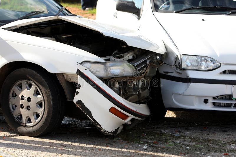 Photo of Cars Involved in a Collision or Crash Stock Photo - Image