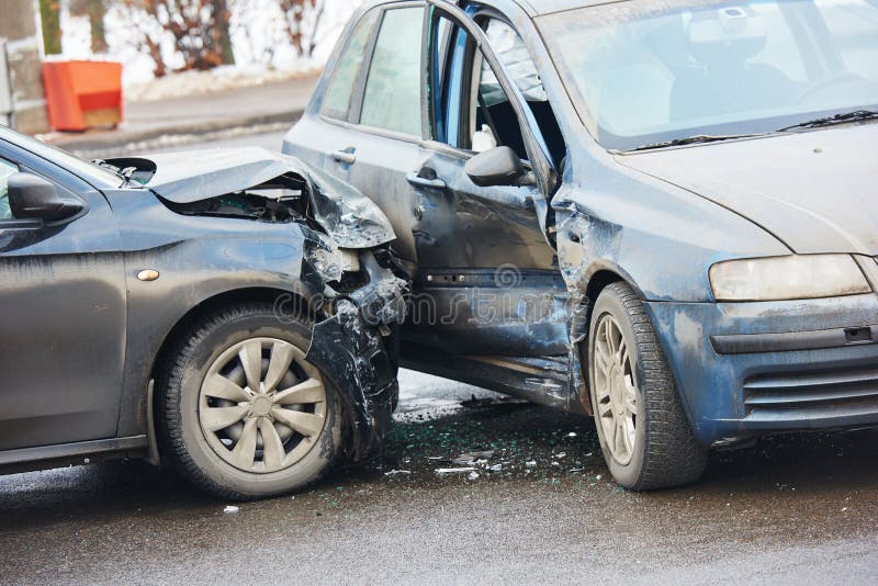 Photo of Cars Involved in a Collision or Crash Stock Photo - Image