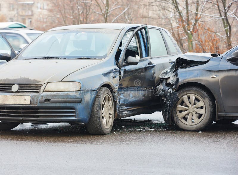 Car crash collision in urban street